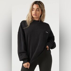Josh Brown Classic Crew Pullover in Black French Terry